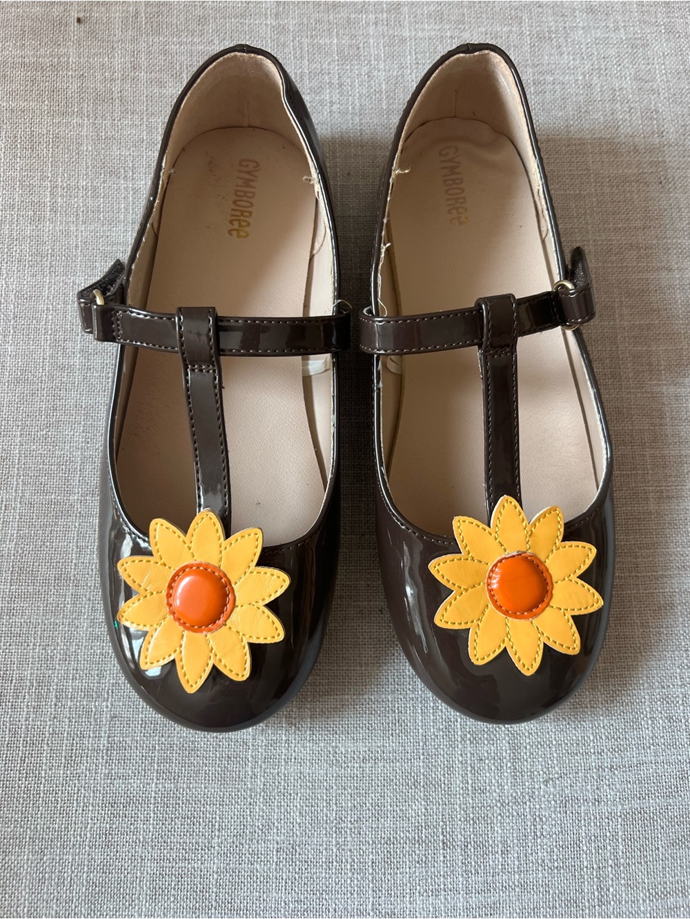 Gymboree Brown faux Patent Mary Jane ballet flats, girls 3, casual dressy school